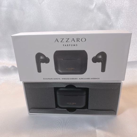 Azzaro Wireless Earbuds Black - NEW - Picture 1 of 8